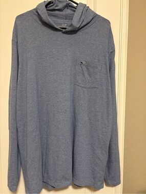 🐳🐳🐳 Vineyard Vines Casual Light Blue Hooded Long Sleeve Pocket Tee XL